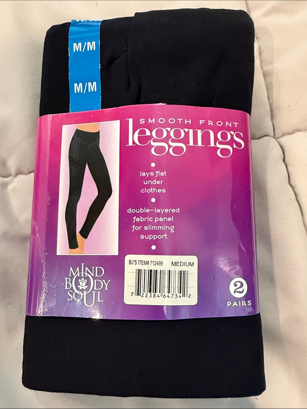 Smooth Front Leggings - Black (2 Pairs) - Picture 2 of 2